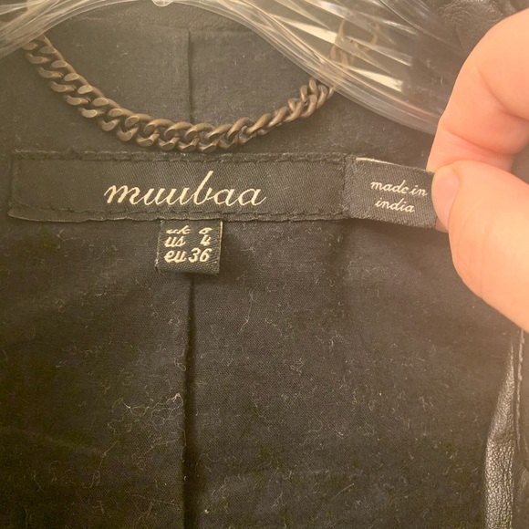 Muubaa Leather Jacket in Black Size 4 - Picture 3 of 5